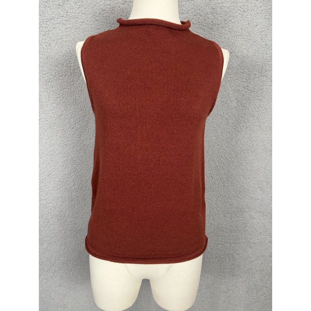 And Now This Women's Sleeveless Sweater Mock Neck Sonoma Brick Small NWT's.